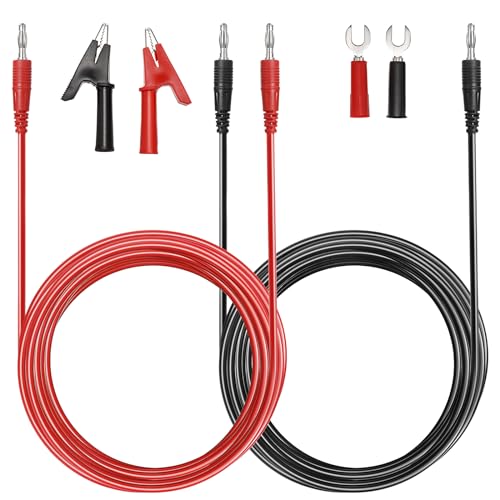 Sumnacon 4 in 1 Banana Plug Alligator Clip Pure Copper Fork Test Lead - size: 9.8 ft