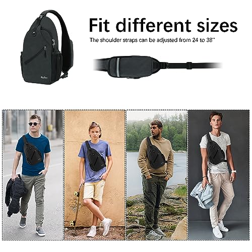 MAYLISACC Sling Bag Reversible Crossbody Chest Daypack Lightweight Hiking - color: Black-b