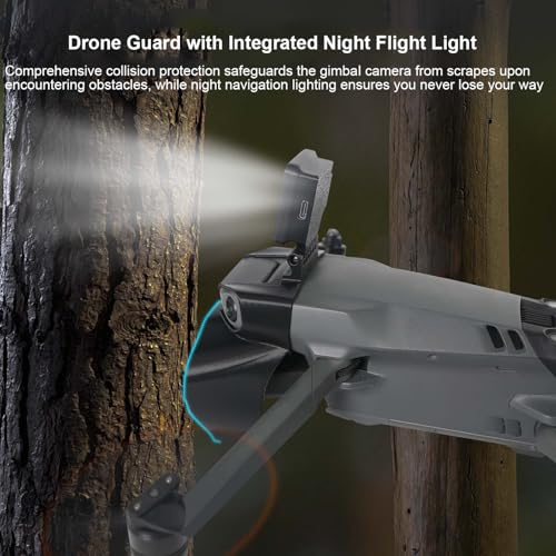 LED Navigation Lights for DJI Mavic 3 Pro, Gimbal Camera Guard 2-in-1 Collision Protection Shield Features 3 Lighting Modes for Night Flight