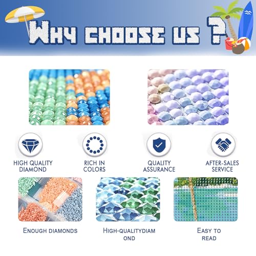 DOTSOPS 5D Beach Diamond Painting Kits for Adults Round Diamond Art Kits - color: Beach 2