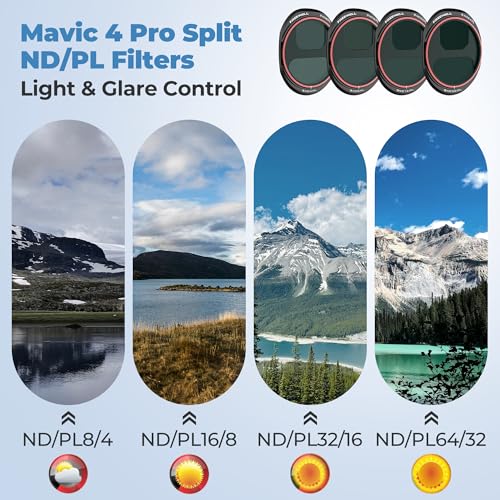 Freewell Bright Day 4-Pack ND/PL Filters for DJI Mavic 4 Pro - style: Bright Day 4Pack