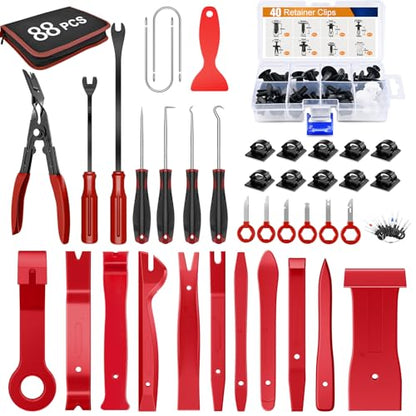 GOOACC 88Pcs Auto Trim Removal Tool and Push Pin Retainer Clip Set - color: 48Pcs Remover + 40Pcs Clips