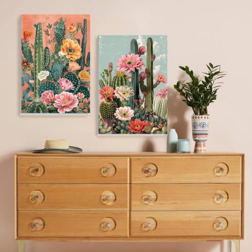 2 Pack Paint by Numbers Kit for Adults Framed Canvas, with Wooden Easel - color: YH05339