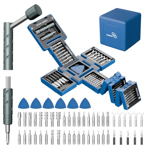 STREBITO 55 in 1 Magnetic Screwdriver Set, Cube Tool Kit - color: Blue