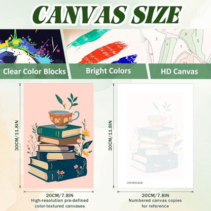 ICYANART 4 Pack Book Paint by Numbers Kit for Adults with Frame Simple - color: Flower Book