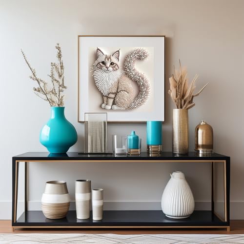 APVZARHT Cat Special Shape Diamond Art Kits for Adults 12x12 inch - color: DPK-ZH049
