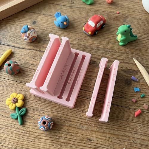 Polymer Clay Thickness String Roller Tool, Professional Polymer Clay Roller with Precise Thickness Control, Pottery Teaching Rolling Mud Stick Guide Tools for DIY Crafts and Jewelry Making