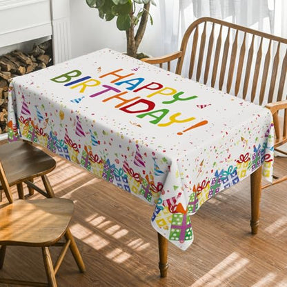 Horaldaily Birthday Tablecloth, 52x70 Inch Rectangular - color: White, size: 52" x 70" (Rectangular)