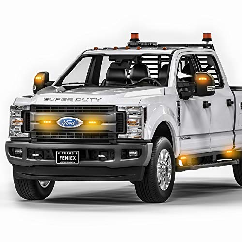 Feniex T3 Surface Mount | Amber | Compact, 14 Flash Patterns | 3 LEDs, Super Bright 3 Watt LEDs, SAE Class 1 | Emergency Warning Lights - color: Amber