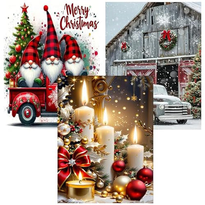 3 Pack Diamond Painting Kits for Adults Christmas Diamond Art Kit 12x16in - color: 3 Pack Christmas-D, size: 11.8 × 15.7 in (30 × 40 cm)
