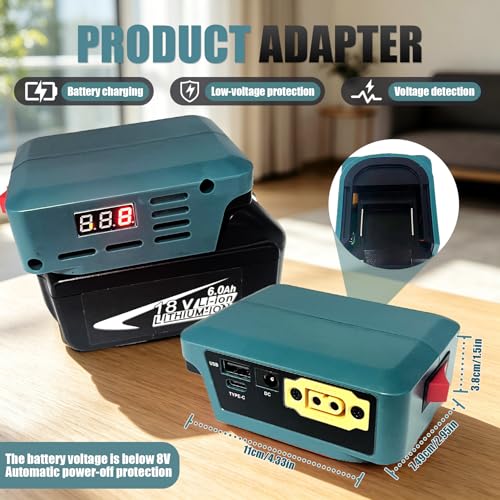 Multifunction Battery Adapter for Mak.ita 18V Batteries - color: blue(for Makita)