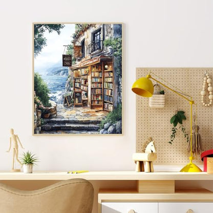 Dawnsphere Bookshop Paint by Numbers Kit for Adults Without Frame 16x20 in - color: OP-US08