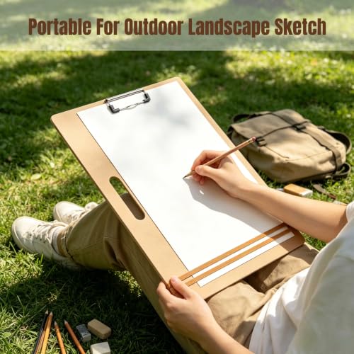 13"x17" Drawing Board with Clip, Rubber Bands and Carry Handle - size: 13"x17", 1 Pack