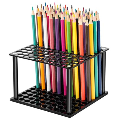 Outus 96 Holes Pencil Brush Holder Acrylic Paintbrush Holders, Black - color: Black