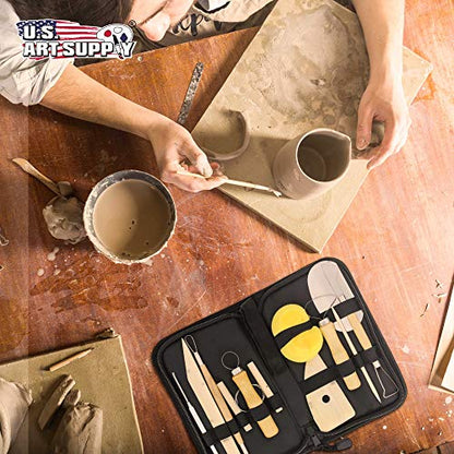 U.S. Art Supply Pottery & Clay Tools Set (12-Piece) - size: 12-Piece with Nylon Case