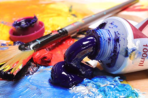 Mont Marte Oil Paint Premium, 3.4 US fl.oz (100ml) Tube, Phthalo Blue, Heavy Body Paint, Artist Quality, Good Coverage, Excellent Tinting Strength, Ideal for Painting Canvas - color: Phthalo Blue, size: 3.4 Fl Oz (Pack of 1)