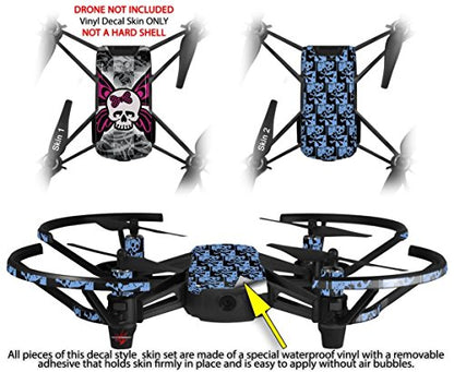 Skin Decal Wrap 2 Pack Compatible with DJI Ryze Tello Skull Butterfly Drone NOT Included