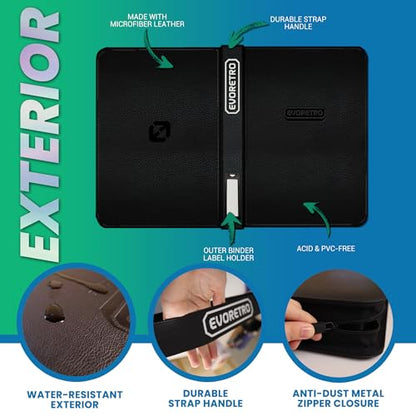 EVORETRO 4 Pocket Top Loader Binder, 96 Slots with 2 PSA Slab Pockets - style: Without Window