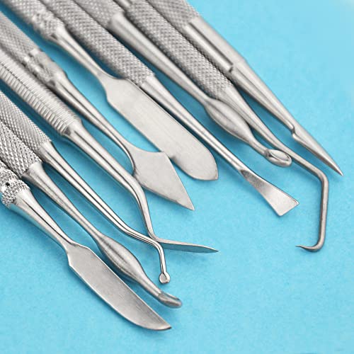 TOVOT 10PCS Stainless Steel Clay Sculpting Tools Metal Sculpting Tools Double-Side Clay Modeling Tools Wax Carving Tools (Silver-2) - color: Silver-2