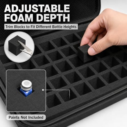 Model Paint Storage Case for Testors, Holds 60 Bottles, Paints Not Included - color: Black