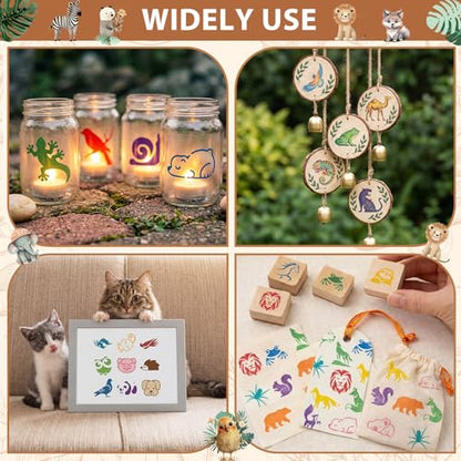 Fainne 100 Pcs 1.5 Inch Animals Theme Small Stencils for Crafts - style: Animals