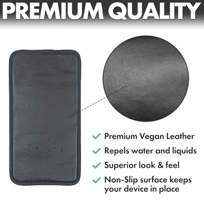 Flight Flap Airplane Phone Holder - Foldable Phone Stand for Plane Travel - color: Vegan Leather, size: Large