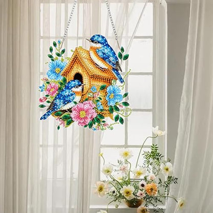 AIBOERL Diamond Art Kits for Adults, Bird Acrylic Hanging Suncatcher - color: DP04015