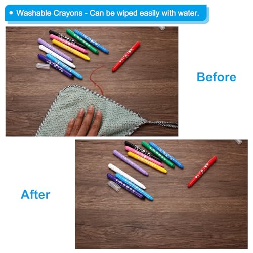 PATIKIL Watercolor Gel Crayon, 6Pcs Twist Coloring Black Crayon - color: Black
