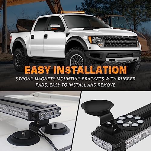 XRIDONSEN 37" 104 LED Roof Top Strobe Light Bar Amber Warning Lights - color: Amber