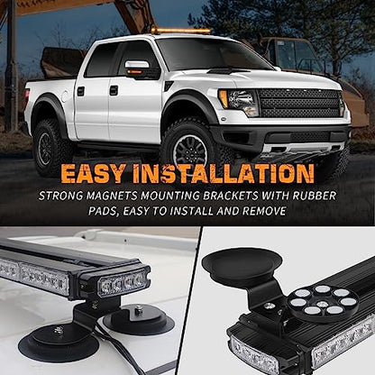 XRIDONSEN 37" 104 LED Roof Top Strobe Light Bar Amber Warning Lights - color: Amber