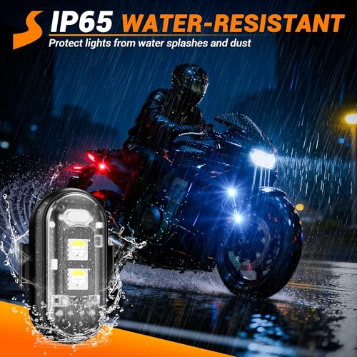 8Pcs Wireless LED Strobe Lights, High Brightness Wireless LED Strobe Light, 8 Colors 10 Flash Modes USB Charging Waterproof Anti-Collision Led Flashing Emergency Warning Light for Car Drone