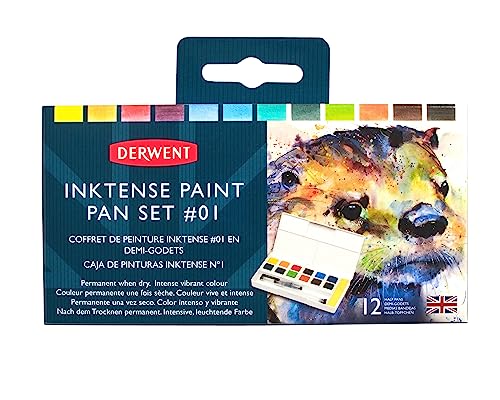 Derwent Inktense Paint 12 Pan Palette #1 - size: 1 Count (Pack of 1), style: 12 Half Pans #01