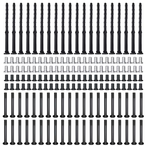 160Pcs PC Computer Case Cooling Fan Mount Screws Set, M5x10 Black and Silver Case Fan Mounting Screws and 65mm Soft Rubber Rivet, Laptops Computer Screw Kit