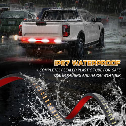 XRIDONSEN 48 inch Red White Tailgate Emergency Lights 288 LED Strobe Lights - color: Red/White