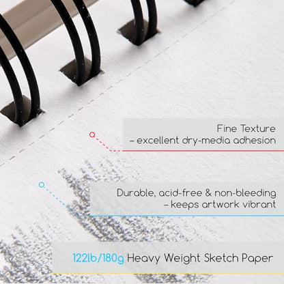 MEEDEN 8"x10" Sketchbook Paper Pad: 122lb/180gsm, 60 Sheets Heavy Weight - size: 8"x10"