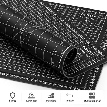 DIYSELF 8in×6in Cutting Mat, A5 Self Healing Cutting Mat, Craft Mat - color: Black, size: 8"L x 6"W
