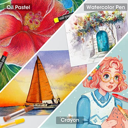 VigorFun Art Supplies, 240 PCS Drawing Art Kit, Gifts Case for Kids Art Set - color: Cyan
