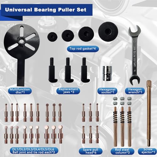 36 in1 Bearing Puller Separator Kit, Inner Bearing Puller Set, Blind Hole Bearing Puller Bearing Removal Tool with Spanner and Socket for Repair Motorbikes Car and Other Machinery. - size: 36in1-puller