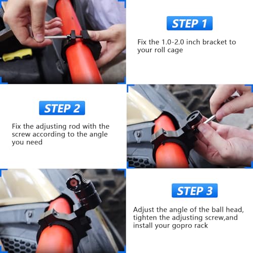 Chelhead Camera Mount Holder UTV ATV Fit for GoPro Hero, SJ, DJL, Insta360 - style: For Camera