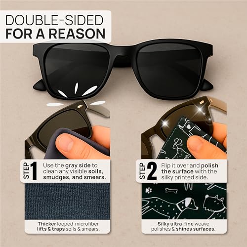 Microfiber Wholesale Quick Cloth Glasses Cleaning Cloths – 8x8 Dogs 1 Pack - color: Dogs, size: 8"x8"