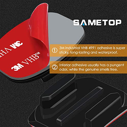 Helmet Adhesive Mounts Curved Sticky Flat Attachment for GoPro - color: 6 Packs