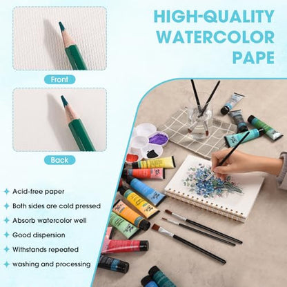 2 Packs Watercolor Paper Pad 4"×6", 30 Sheets 140lb/300g Cold Press Book - size: 4”×6“(2pack)