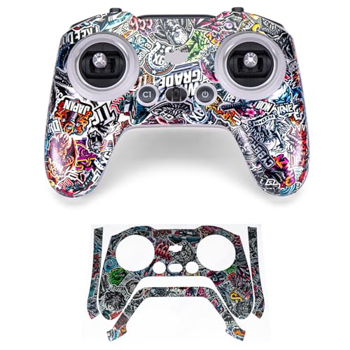 WRAPGRADE Skin Compatible with DJI FPV RC/FPV Remote Controller 3 (Metail Sticker Bomb) - color: Metal Sticker Bomb