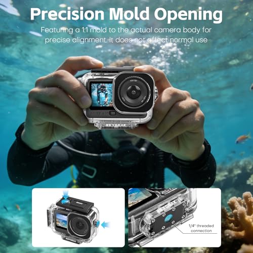 REYGEAK Waterproof Case for DJI Osmo Action 6,196FT/60M Underwater Protective Housing Cage with Quick Release Base for DJI Action 6 Accessories