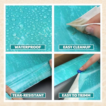 Oudain 54 Inch x 100 ft Summer Ocean Beach Tablecloth Roll Cutter Box - style: Ocean