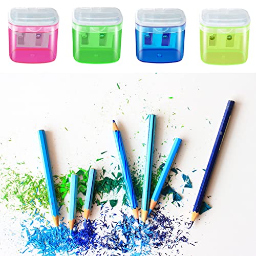 48 Pcs Manual Pencil Sharpeners with Lid, for School,Office and Home