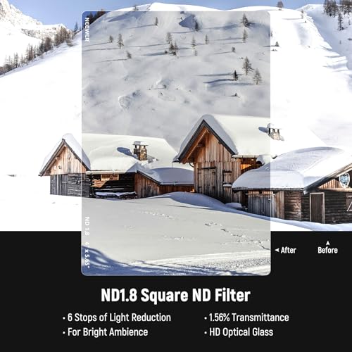 NEEWER 2 Pack ND0.9/1.8 (3/6 Stops) Square ND Filter, 4"x5.65" Dual Sided - style: ND0.9/1.8 (3/6 Stops)