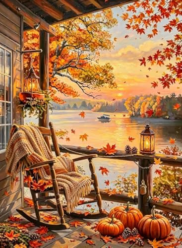 YOLENIX Autumn Twilight Diamond Art Kits for Adult Diamond Painting Kit - color: DP05693