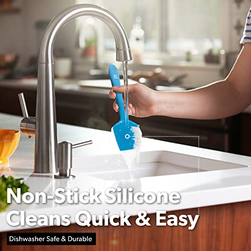 DI ORO Large Silicone Spatula - 600F Heat Resistant, Blue - color: Blue