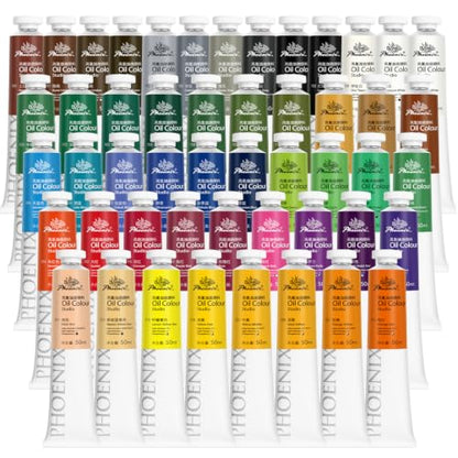 PHOENIX Studio Oil Paint Set, 50 Colors x 50ml / 1.69 Fl - color: 50 Colors